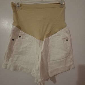 Maternity White Shorts